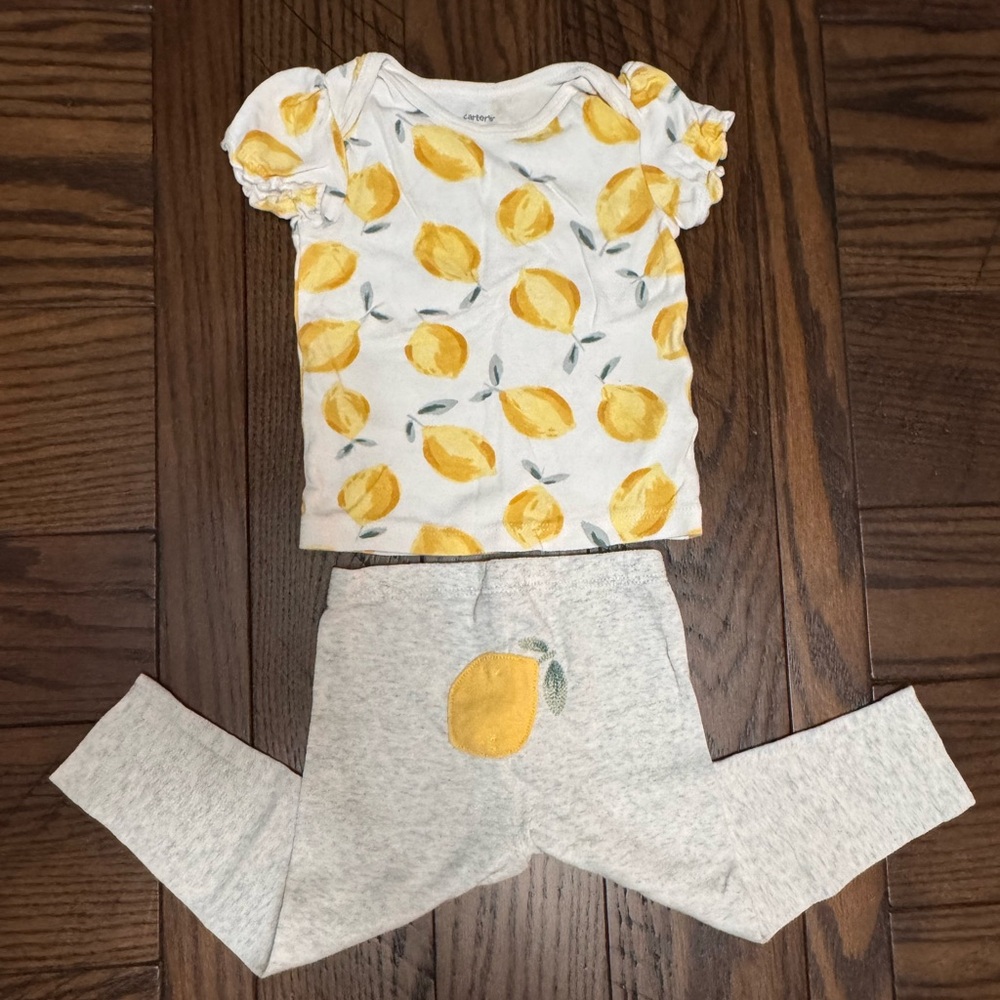 Carter's White and Yellow Lemon Matching Set